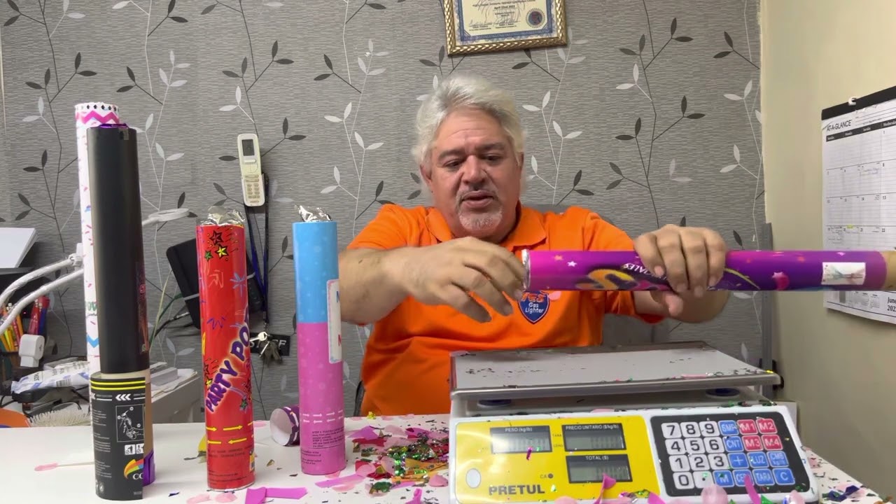 Cañones de confeti comparando calidad y efectos. 