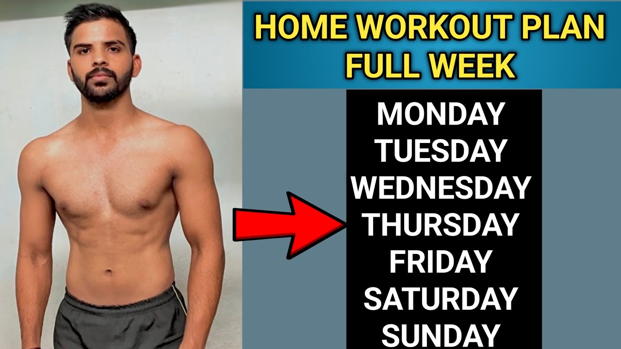 How to build muscle at home | beginner home workout full week plan