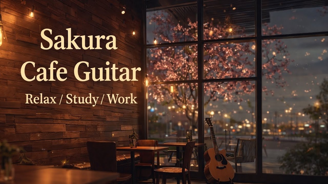 Spring Sakura Cafe Guitar 🌸Relaxing Jazz Lofi for Study & Work