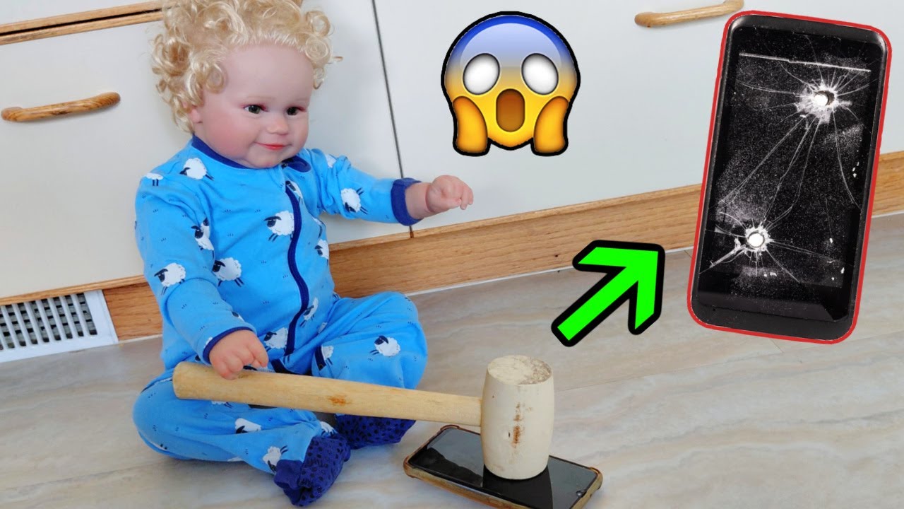 Reborn Baby Breaks Phone And Gets Into Trouble
