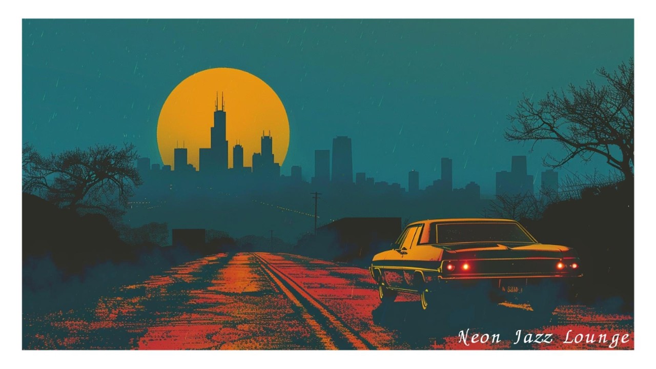 Chicago Skyline Jazz House Mix | Foggy Sunset Drive | for Deep Work