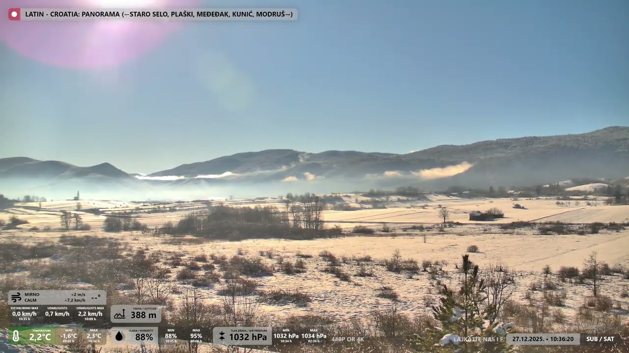 Snijeg - Plaški jutarnja panorama (27.12.2025.) ❄️ ☃️ #snijeg #panorama #snowmountain