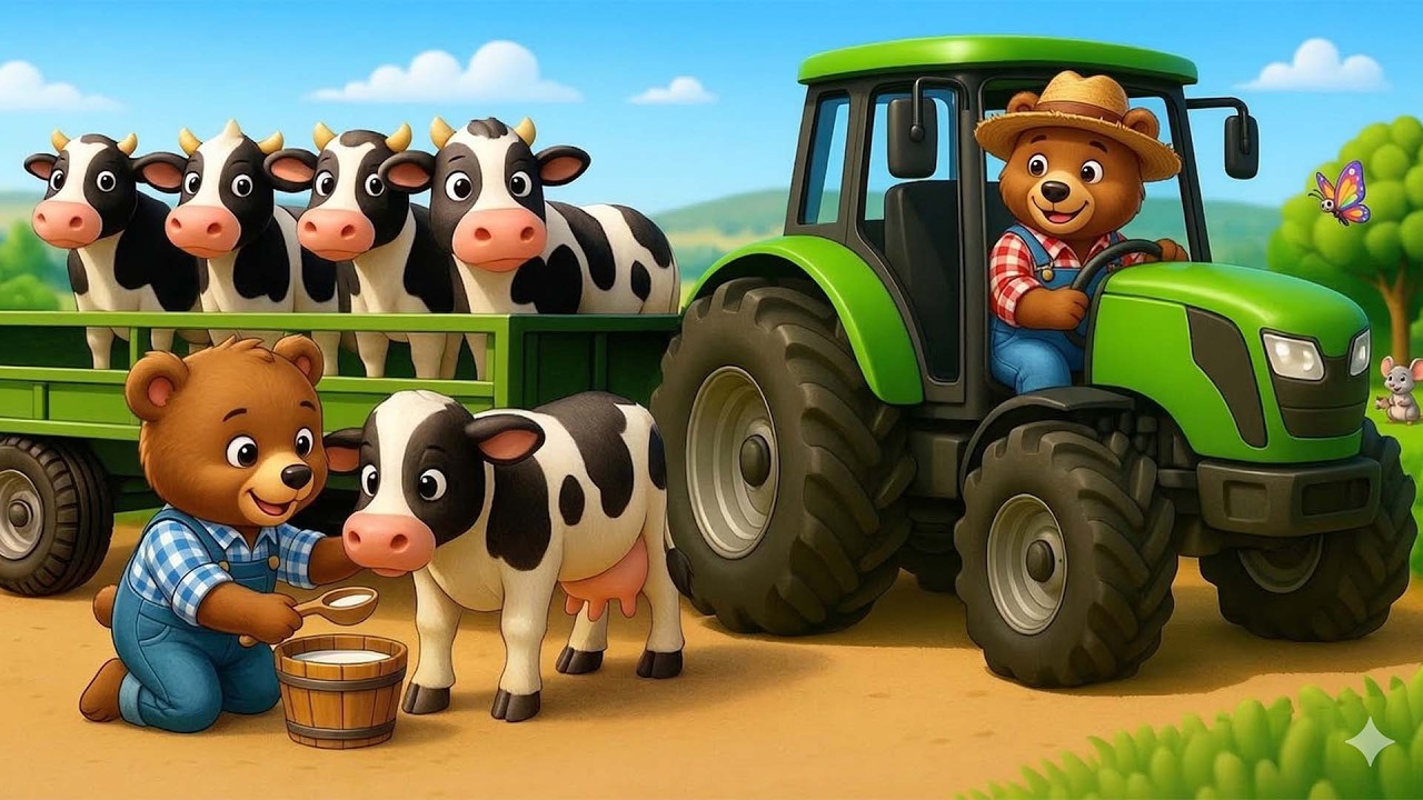 Bear Farm: Transporting Pig Feed & Feeding Pigs 🐷🚜 | Realistic Farm Work Animation