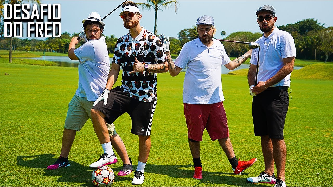 Desafio de Futgolfe com elenco do Desimpedidos