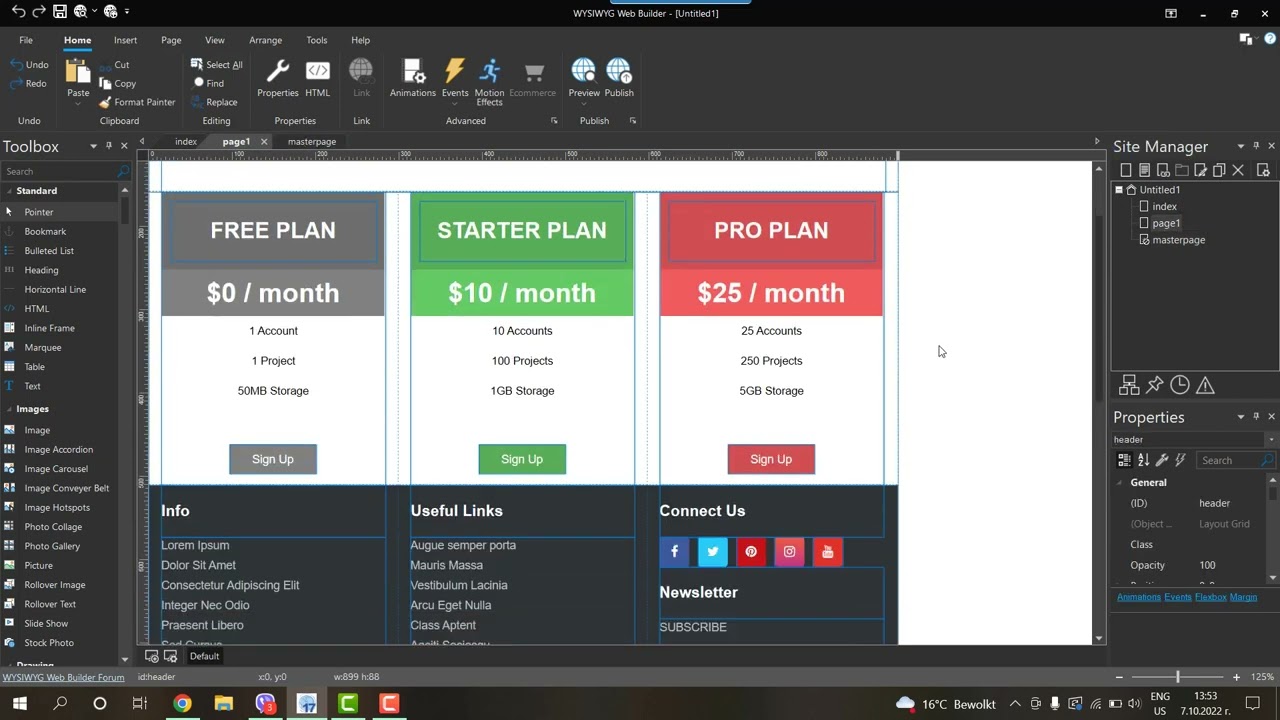 Using Masterpage in WYSIWYG Web Builder