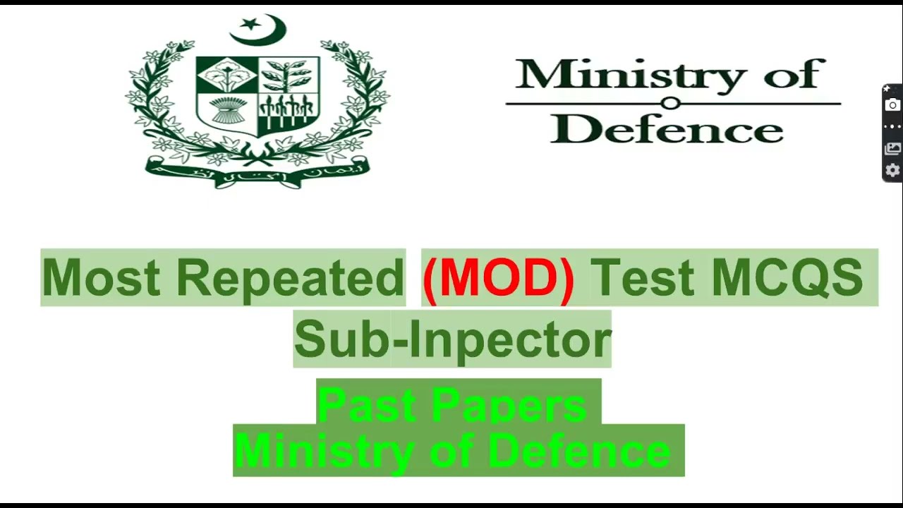 Most Repeated MOD Past Papers MCQs| MOD Sub inspector, UDC, LDC Past Papers | Part 3