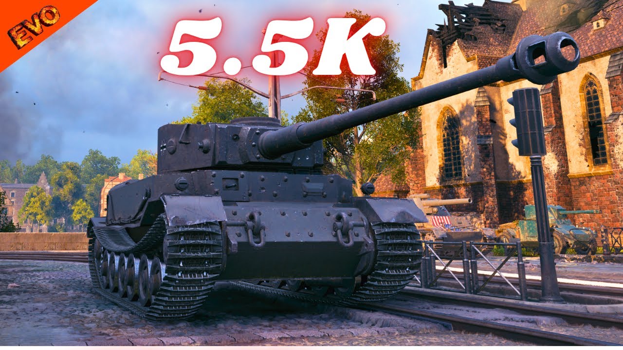 Tiger (P)  5.5K Damage 7K Damage Ace Tanker World of Tanks Himmelsdorf