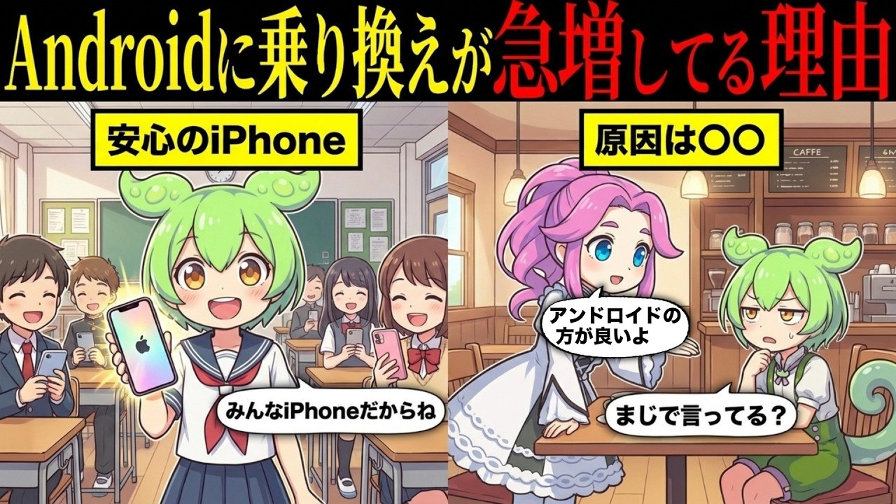 iPhoneからアンドロイドに乗り換えが急増してる理由とは【ずんだもん&ゆっくり解説】