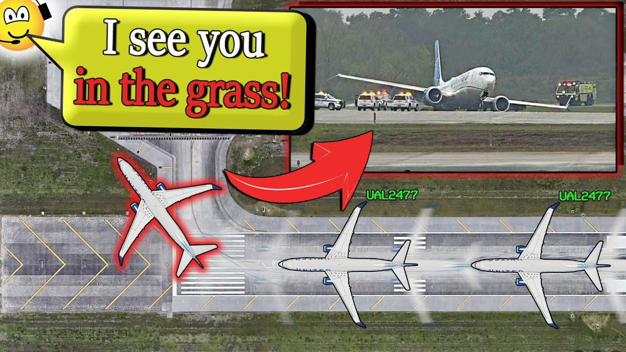 RUNWAY EXCURSION + GEAR COLLAPSE | United B737-8 MAX at Houston
