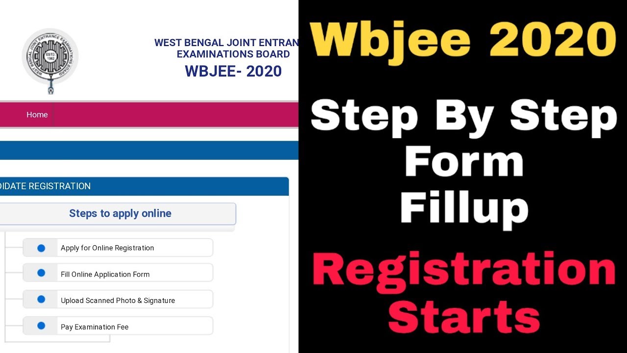 Wbjee 2020 :- Registration begins | How to fill application form step by step | Jee mains 2020