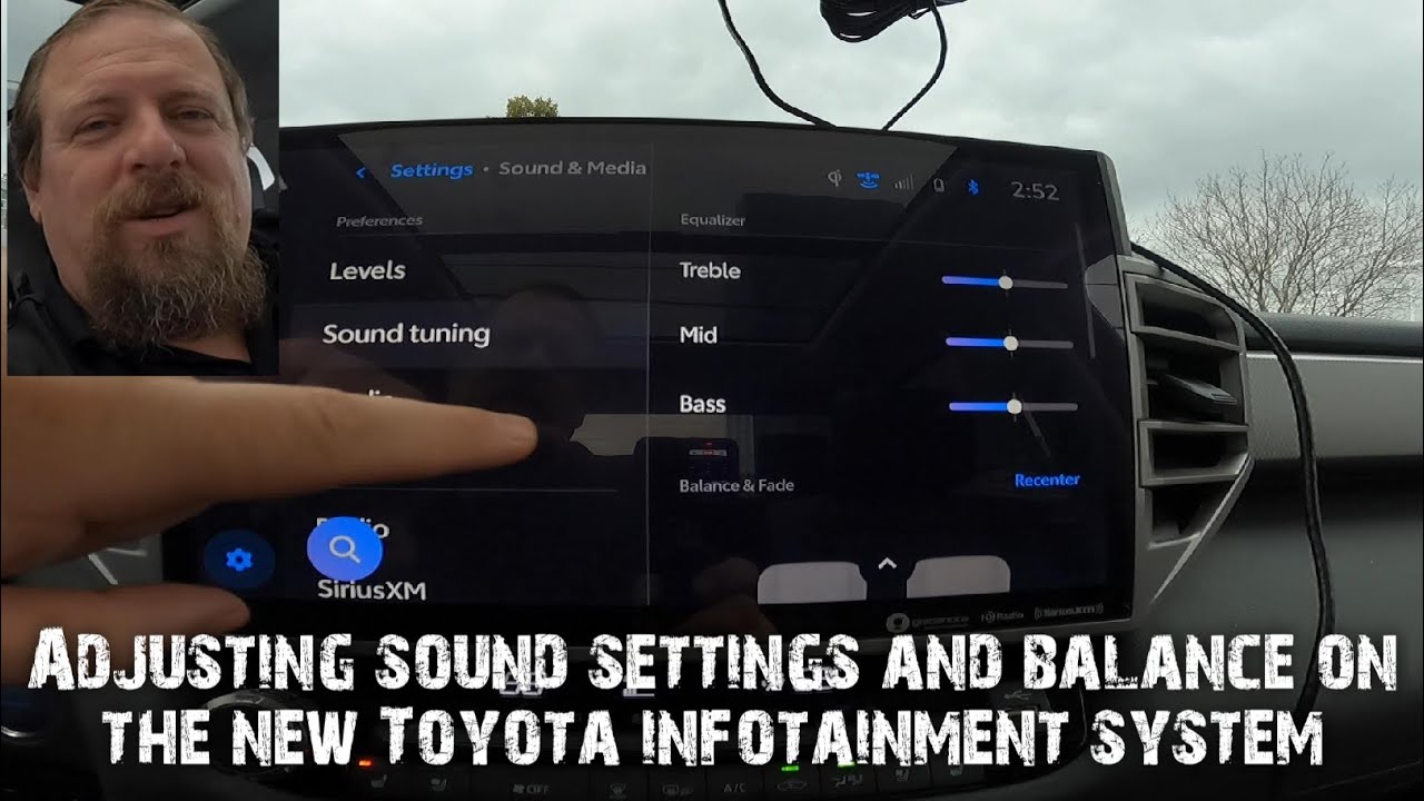 Adjusting sound levels and balance on the new Toyota infotainment system