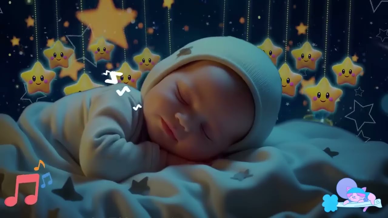 Mozart Brahms Lullaby 🎶 Baby Sleep Music 🌜 Calming Music to Ease Insomnia Into Gentle Deep Sleep