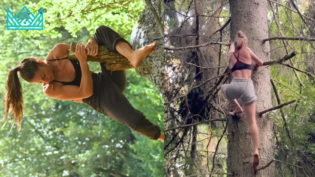 Audrey Nerat - Tarzan girl. Fitness in the wild forest.