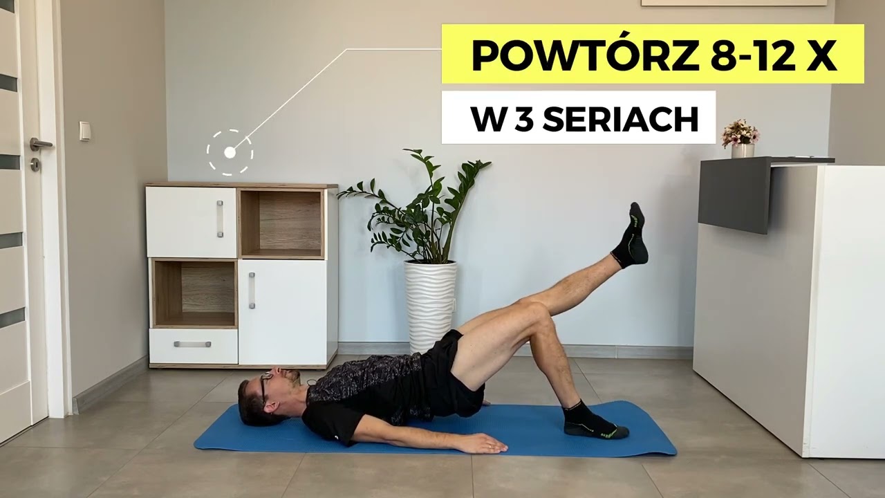 Ćwiczenia wzmacniające mięśnie pośladkowe przy bólu biodra (tendinopatia). Polecane dla kobiet!