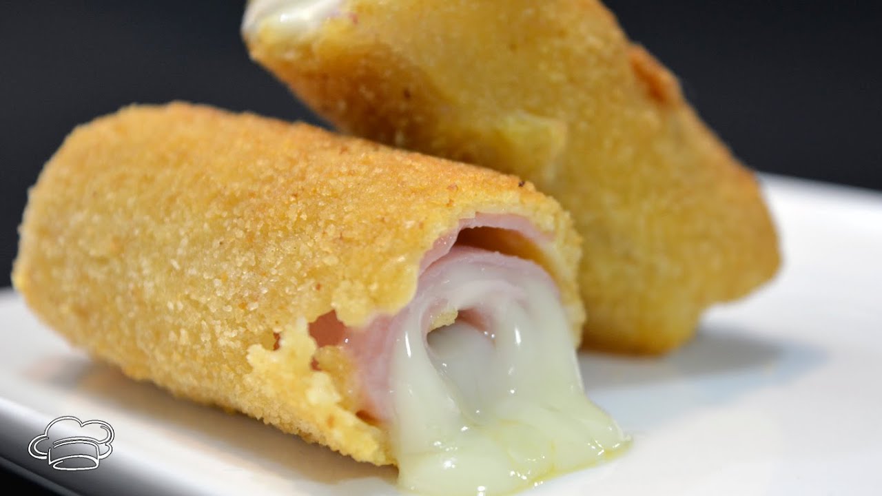Receta para hacer rollos crujientes de jamón y queso