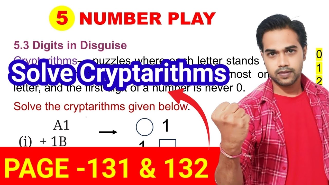 class 8 maths ganita prakash ch 5 page 131 and 32 | Number Play Class 8 | Solve the Cryptarithms 