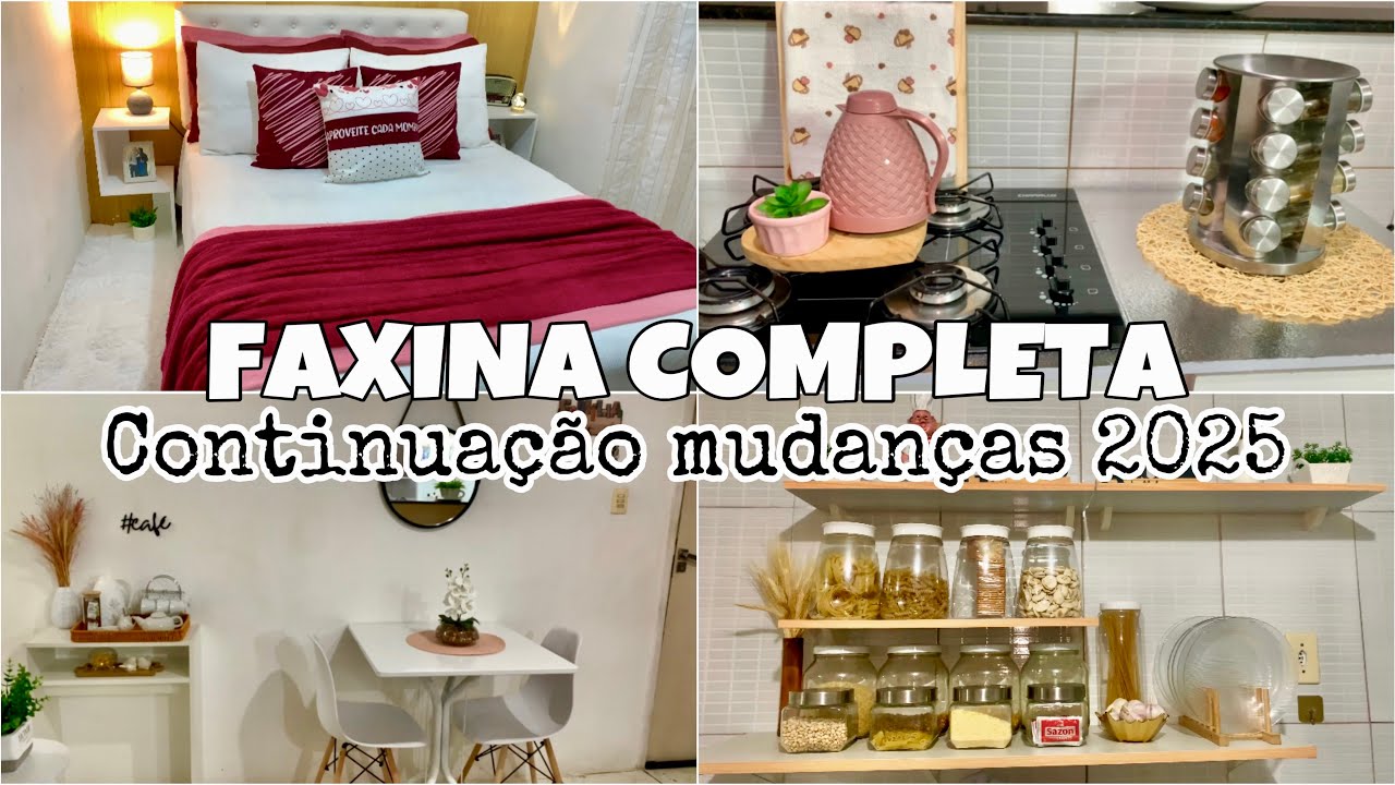 💕FAXINA COMPLETA/ NOVA DECORAÇÃO 2025/ LAVEI ROUPAS/ DICAS 💕#faxina #donadecasa #shopee #decoração