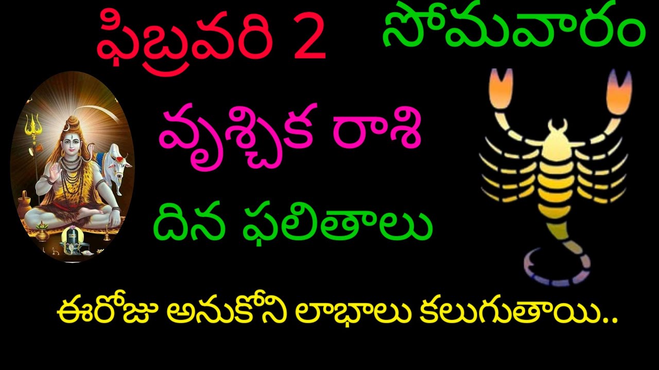వృశ్చిక రాశి వారికి ఫిబ్రవరి 2 ఈరోజు అనుకోని లాభాలు కలుగుతాయి.today rasiphala trending vruchikarasi 