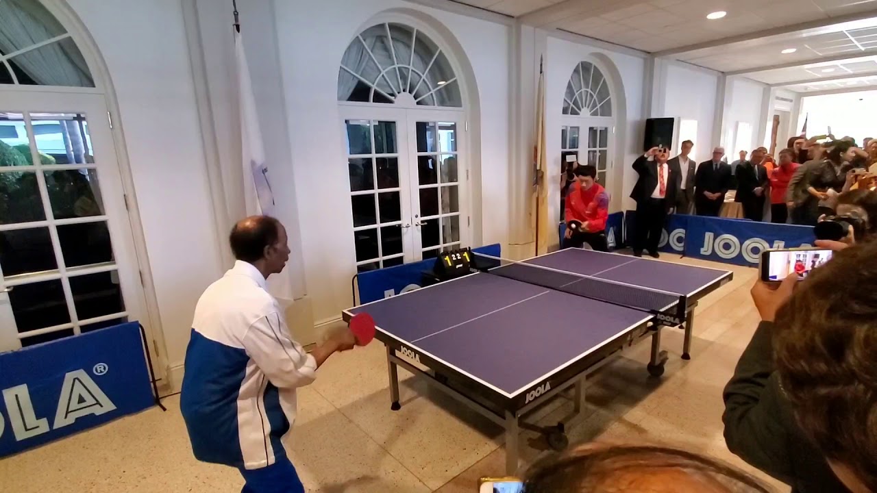 85 Year Old Table Tennis Player vs. World Number 1 - Visit www.usatt.org for more action!