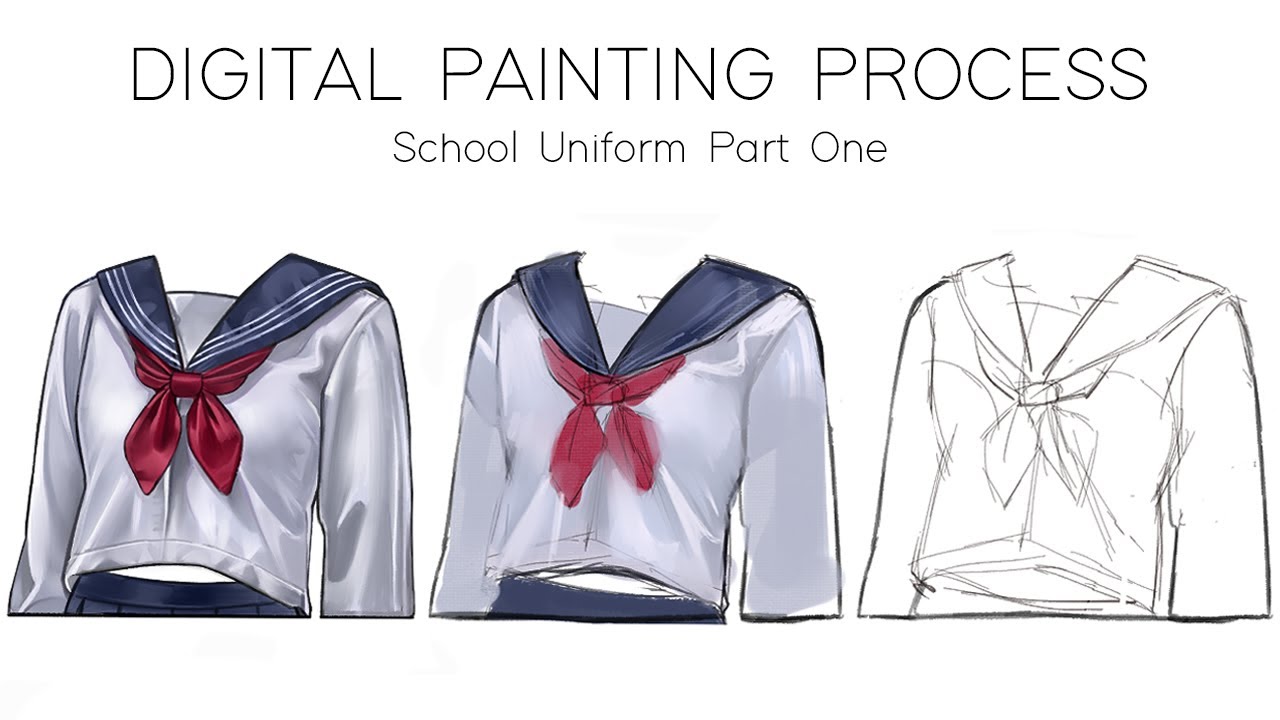 Digital Painting Process | School Uniform Part One