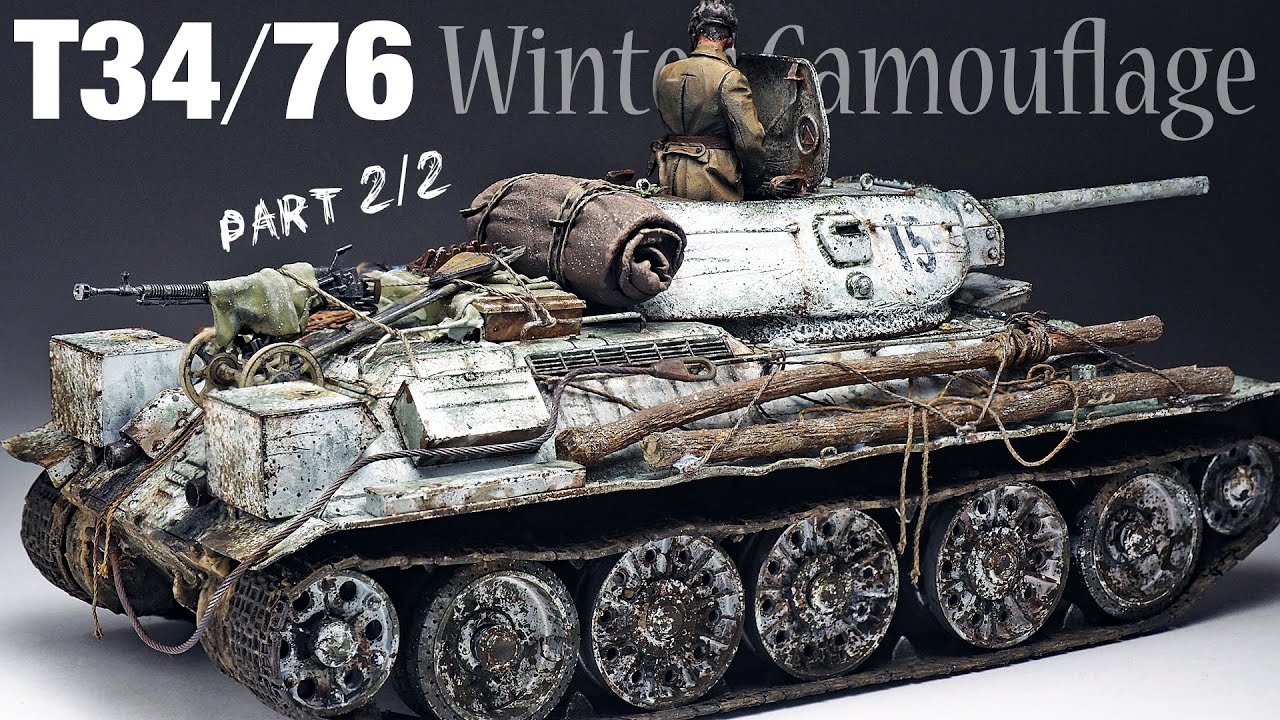 T34/76 in winter camouflage - Part 2 - 1/35 Tamiya - Tank Model - [ Painting - weathering ]