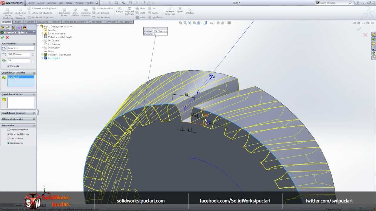 SolidWorks Helisel Dişli Çizimi