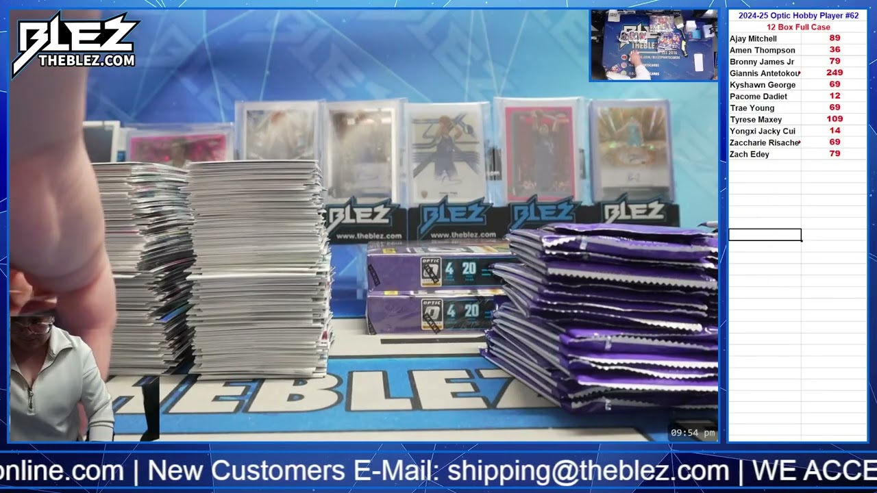 2024-25 Panini Optic Hobby NBA 12 Box Full Case Break #62 Pick Your Player