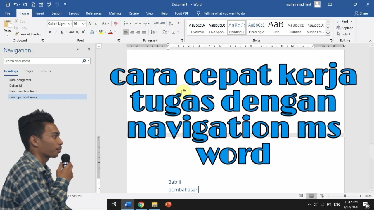 cara membuat navigasi di Ms Word