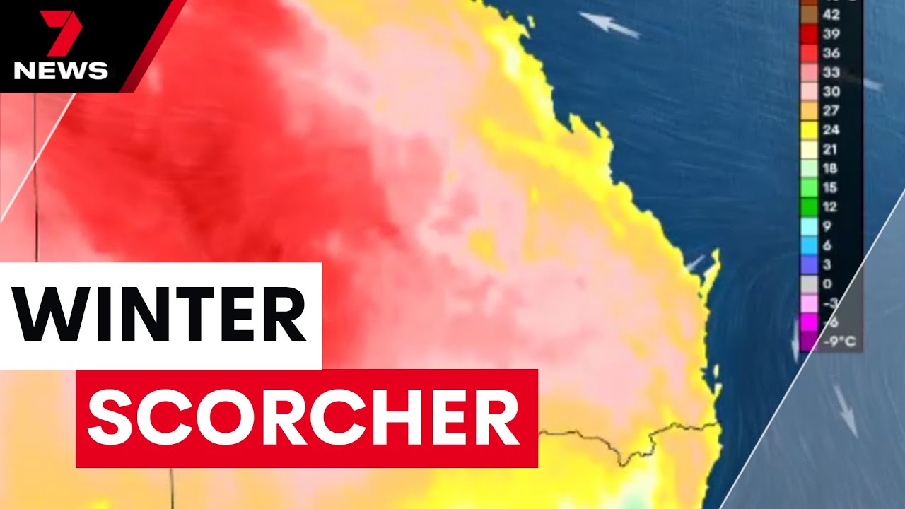 Brisbane swelters in winter heatwave | 7NEWS