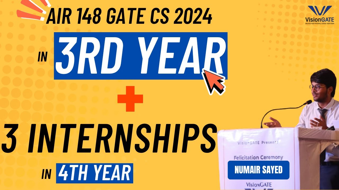 GATE CS AIR 148 in 3rd Year + 3 Internships in 4th year | IISc CSA | Numair Sayed |Topper Interview