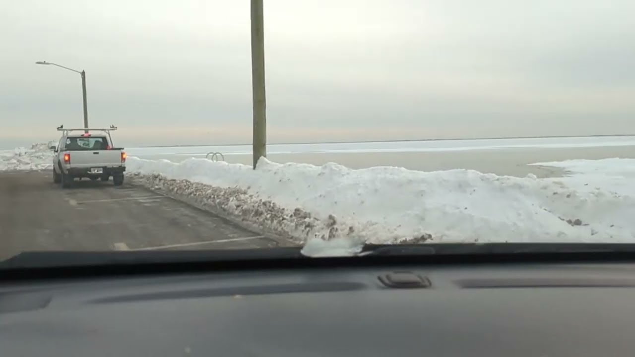 Bellport NY frozen bay 
