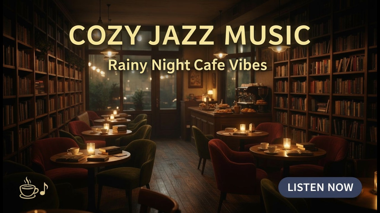 📚 Late Night Library Jazz | Cozy Café Study Music & Relaxing Background Ambience