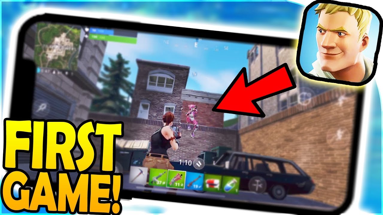 FORTNITE MOBILE GAMEPLAY FIRST GAME + *DOWNLOAD* - Mobile Fortnite Battle Royale iPhone X Gameplay