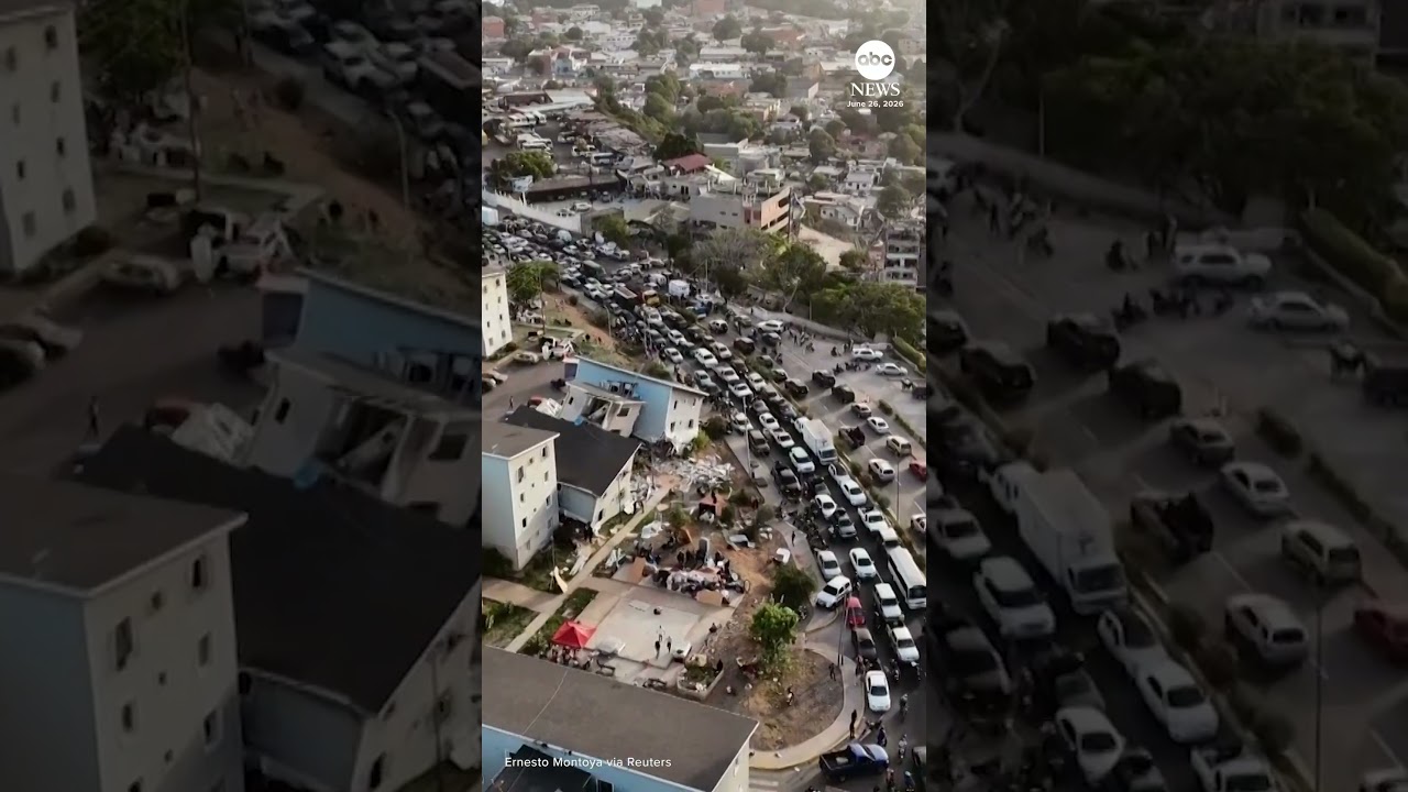 Drone footage captures destruction after earthquakes strike Venezuela