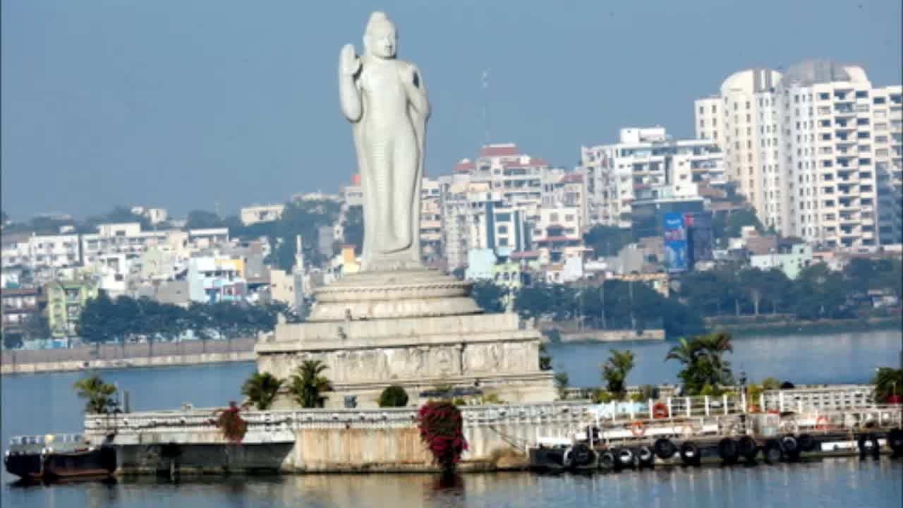 Hussain Sagar Tank Bund Budha Statue || Best Tourist Place in Hyderabad || Hybiz.tv
