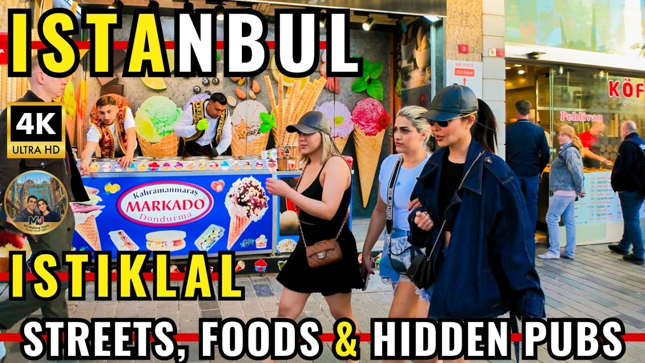 Istanbul Turkey 2026 4K Walking Tour | Taksim Square, Istiklal Street, Crowd & Food Scene