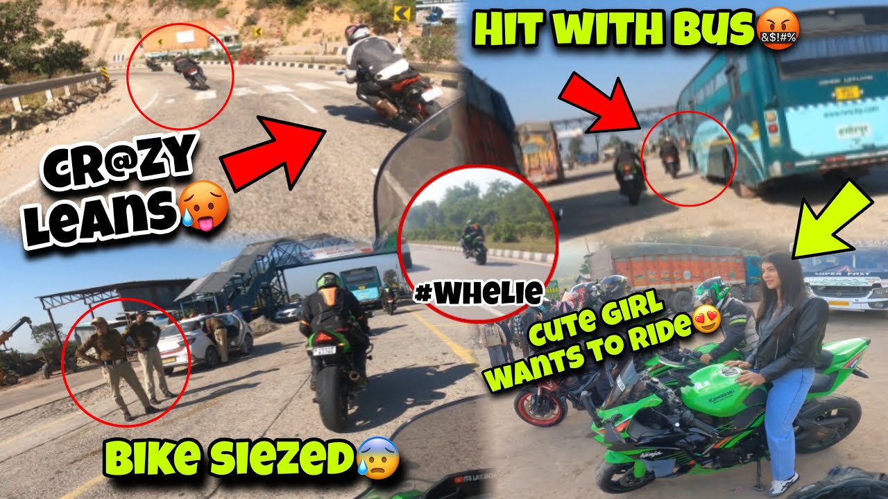 Sunday Ride with Crazy Leans🥵❤️‍🔥Wheelie|| Bus wala Bike thok di🤬|| Bike siezed😰|| Cute Girl Ride😍