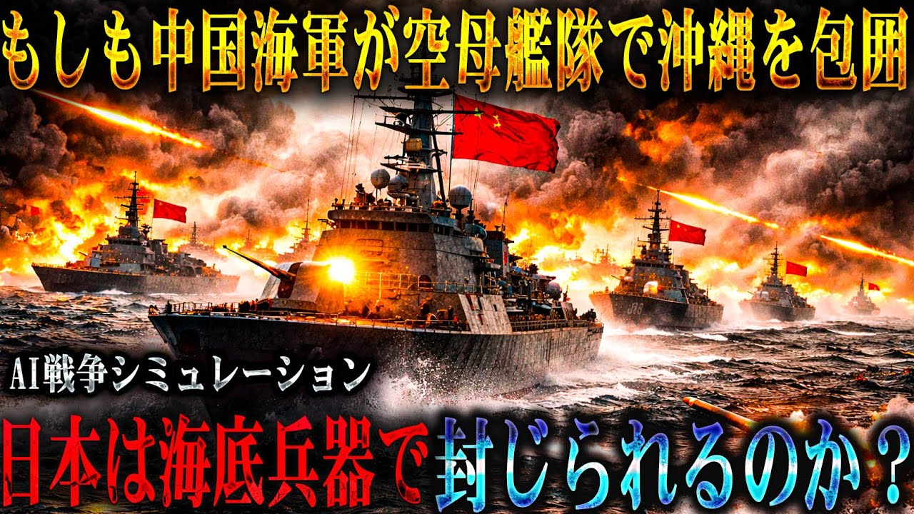 【見えない海戦】もしも中国艦隊が沖縄を包囲した時日本は爆発なき方法で制圧できるのか？【AIシミュレーション】