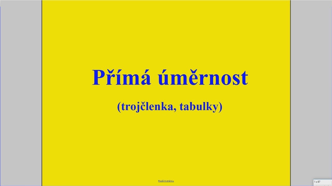 Přímá úměrnost