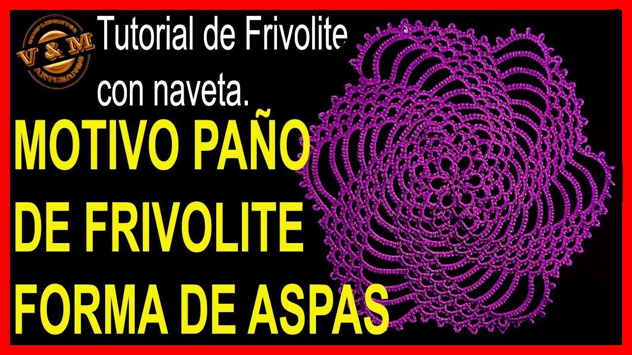 MOTIVO DE FRIVOLITE CON FORMA DE ASPAS PARA  PAÑO DE FRIVOLITE