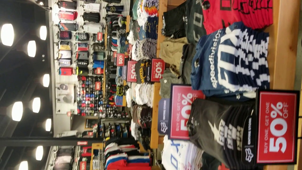 Shorts and T shirts  at The Fox Racing store at Edinburgh Premium Outlets Bartholomew County Indiana