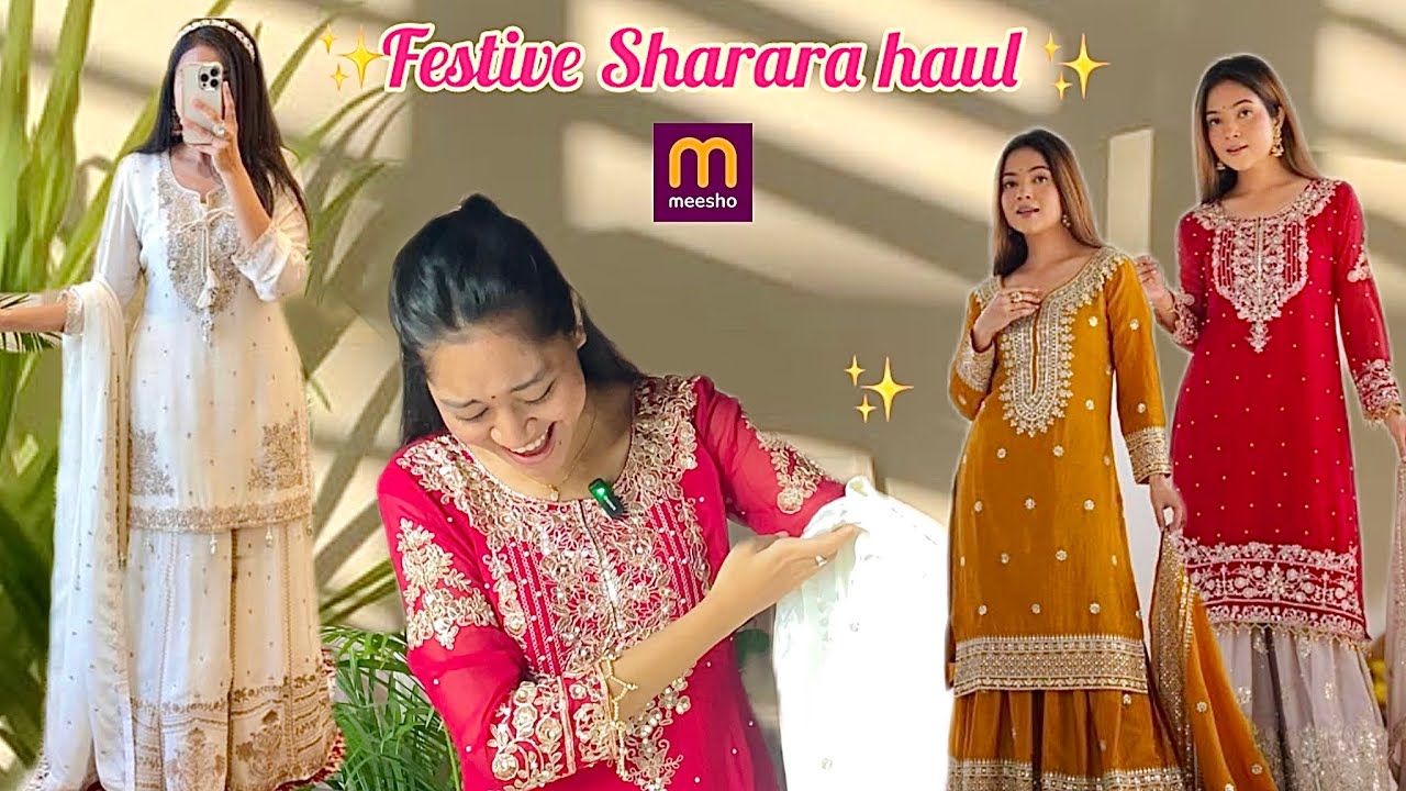 MEESHO ✨ sharara haul  festive wear 🤭 / pretty and beautiful 😻 / tora/