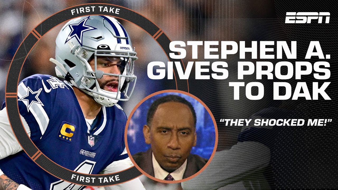 Props to Dak Prescott, the Cowboys 'SHOCKED ME' 😯 Stephen A. has to give Dallas credit | First Take