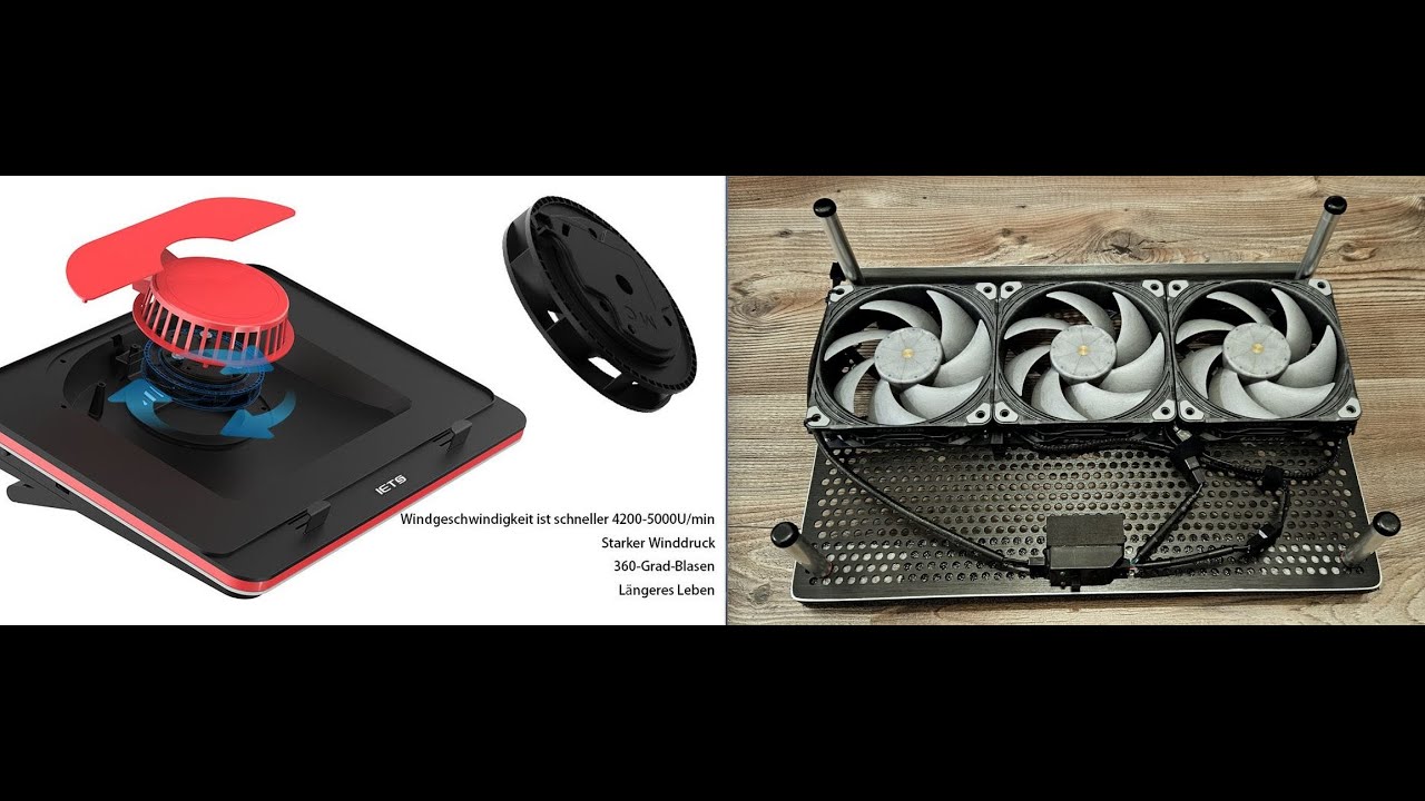 Comparison of airflow: IETS GT500 vs. DIY-Cooler (Phanteks T30)