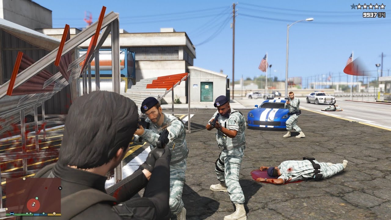 GTA V Fort Zancudo Military Base Rampage + 10 Star Escape [R.D.E. 4.1.1 Expansion]