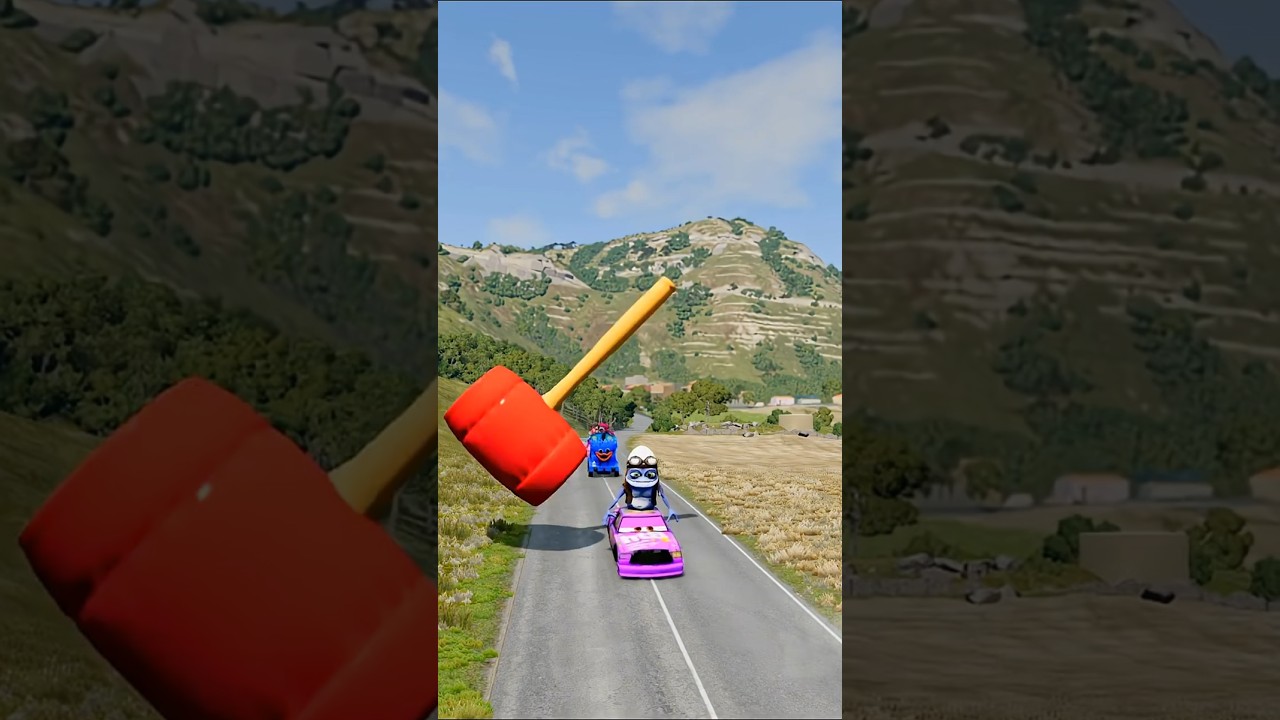 FUNNY AND CRAZY CARS VS HAMMER IN BeamNG.Drive