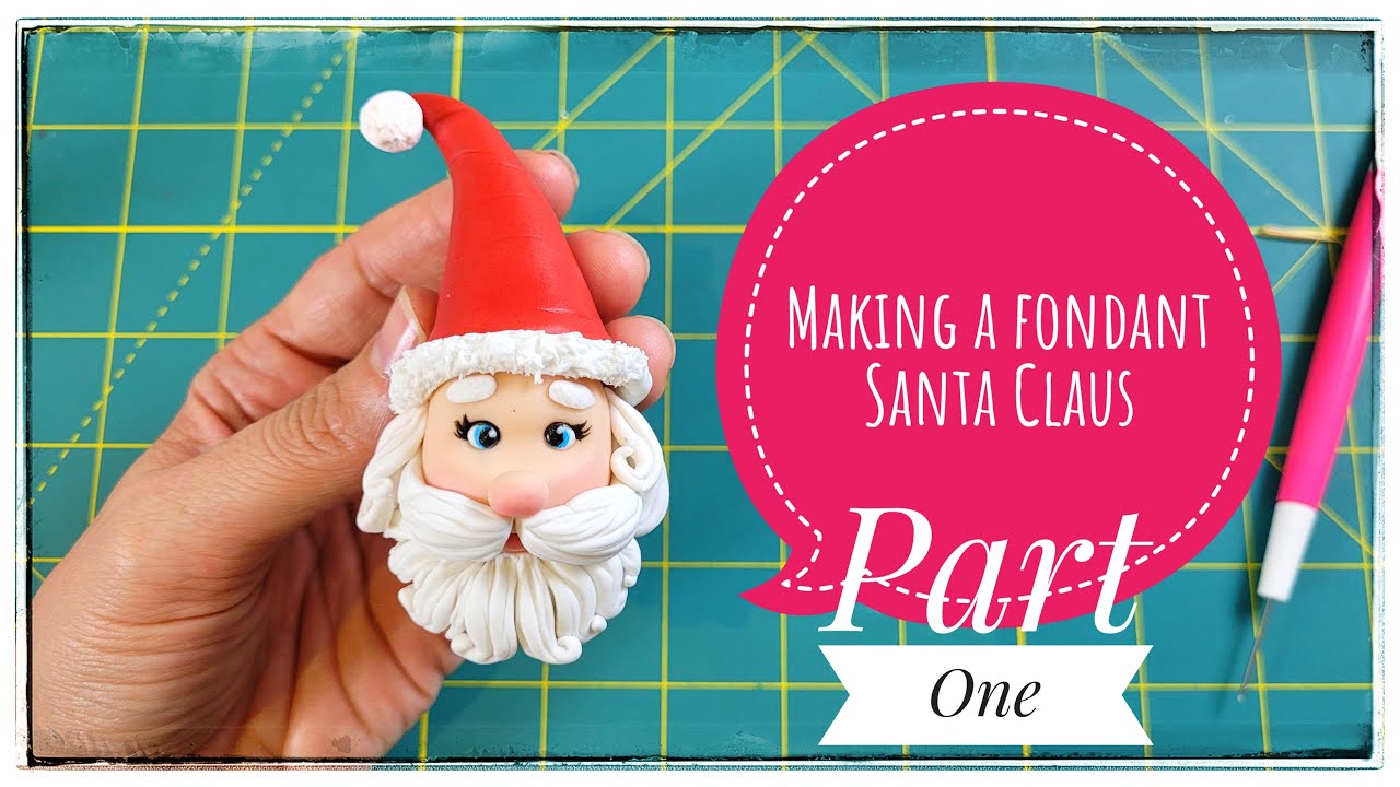 Making a fondant Santa Claus/Quick-and-easy Santa Claus fondant topper/Christmas fondant topper