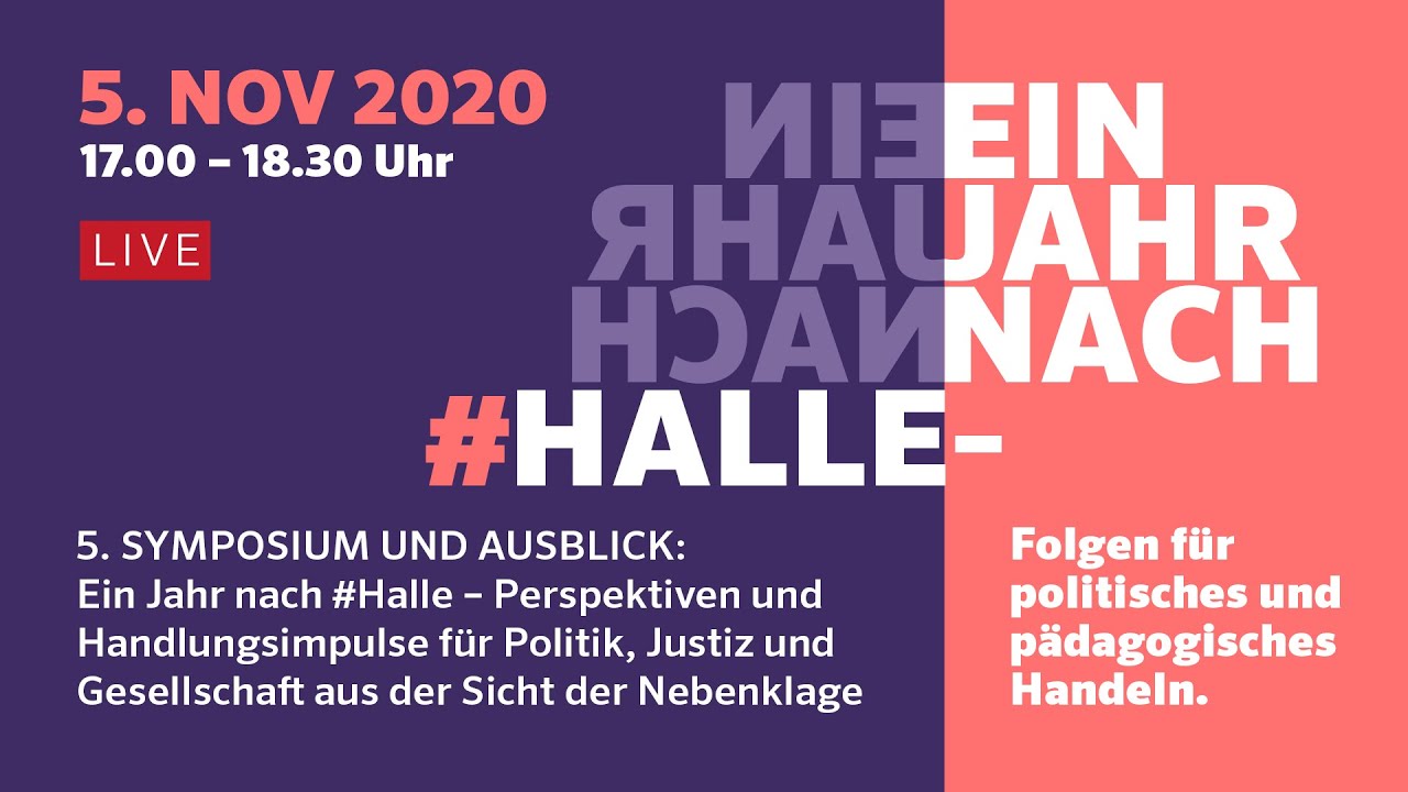 Ein Jahr nach #Halle &ndash; Perspektiven und Handlungsimpulse f&uuml;r Politik, Justiz und Gesellschaft