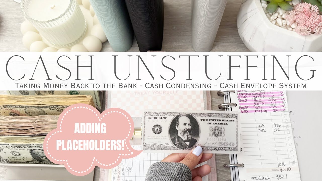 Weekly Cash Unstuffing & Cash Condensing  | Taking Money Back to the Bank | Cash Envelope System