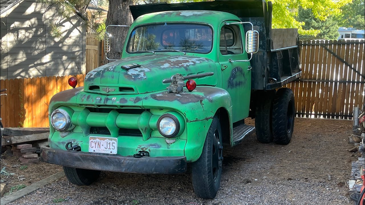 ‘51 Ford  Dump Truck. Drive, cruise Through AURORA CO. Then to the Dump.